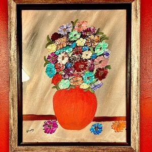 Original acrylic painting with frame